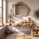Farmhouse Bathroom Vanity In Solid Oak Wood Style