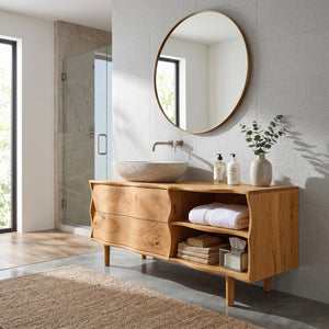 Contemporary Bathroom Vanity Sculpted Waves Front For Bathroom