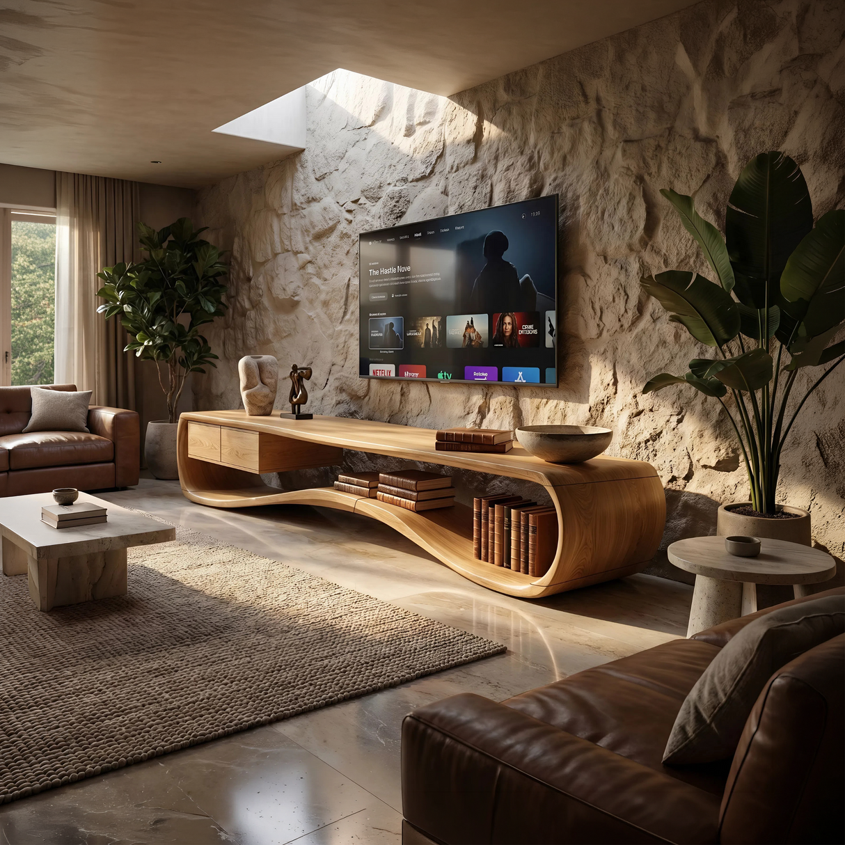 Minimalist Clean Line TV Console For Small Apartment