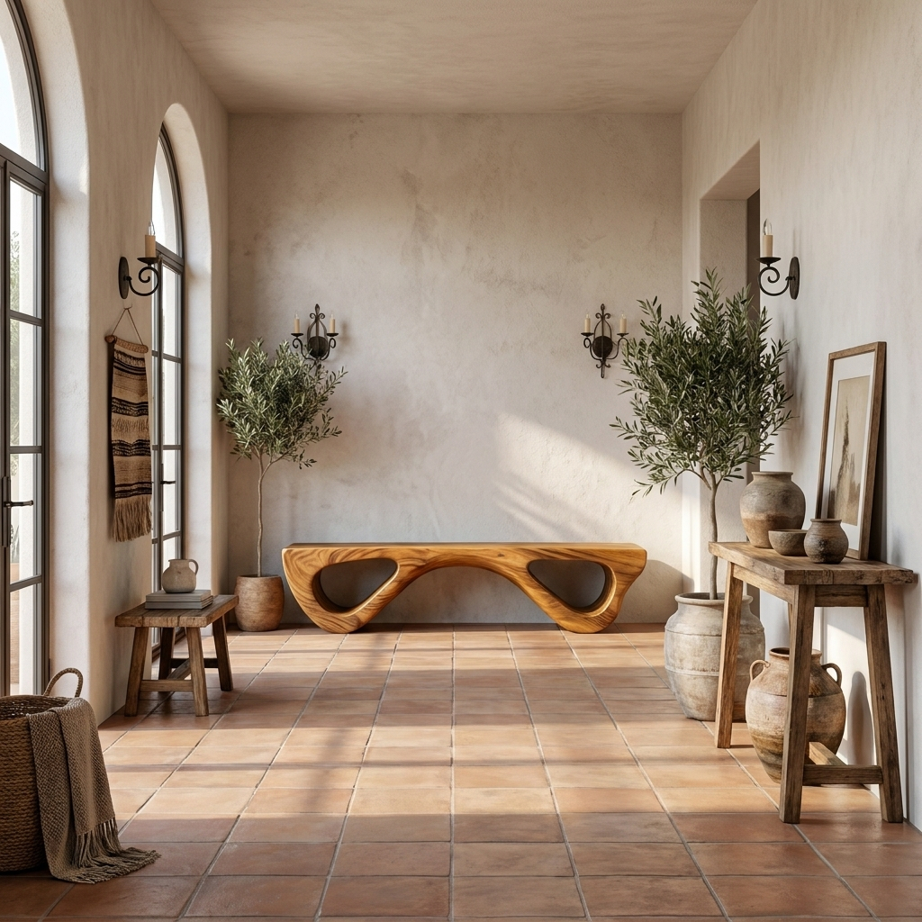 Luxury Wooden Bench Sculptural Leg For Entryway