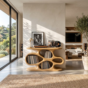 Contemporary Wooden Record Player Cabinet For Music Room