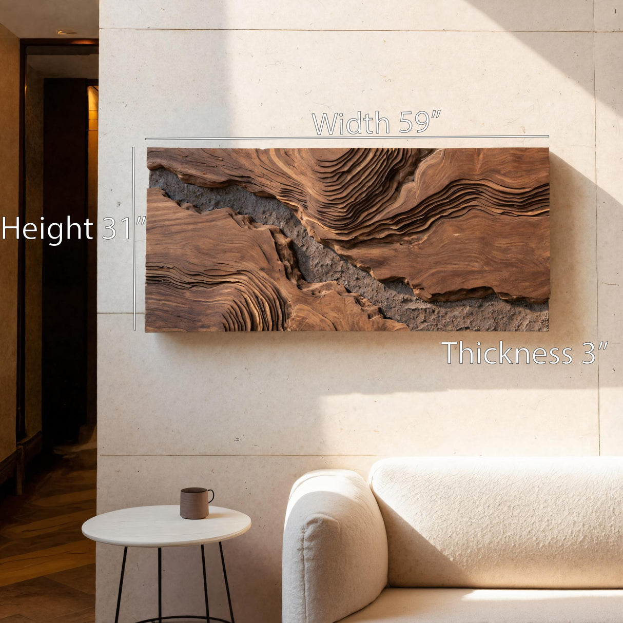 Sculptural Wall Art with Flow Design For Living Room