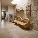 Freeform Sculptural Entryway Bench For Luxury Entryway