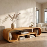 Organic Sculptural Wooden TV Cabinet for Living Room