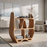 Elegant Sculptural Wooden Record Cabinet For Living Room