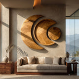 Contemporary Moon Phase Wood Wall Art For Living Decor