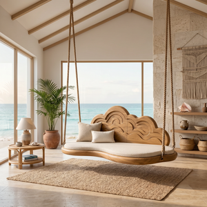 Contemporary Organic Back Indoor Swing Resort Lounge Interior