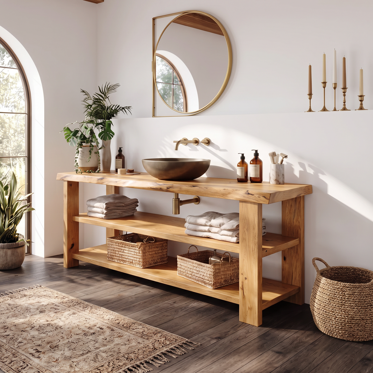 Farmhouse Vanity With Storage For Bathroom Decor Ideas