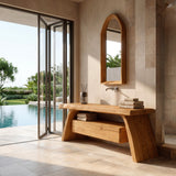 Modern Wooden Bathroom Vanity With Integrated Cabinet For Bathroom