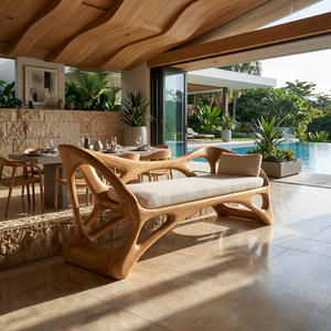 Handcrafted Wooden Bench Boutique Hotel