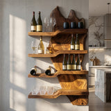 Modern Minimalist Wooden Wine Rack For Kitchen Wall Decor