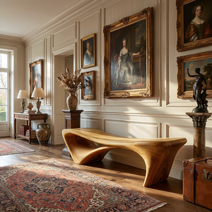 Modern Sculptural Bench For Entryway Or Living Room