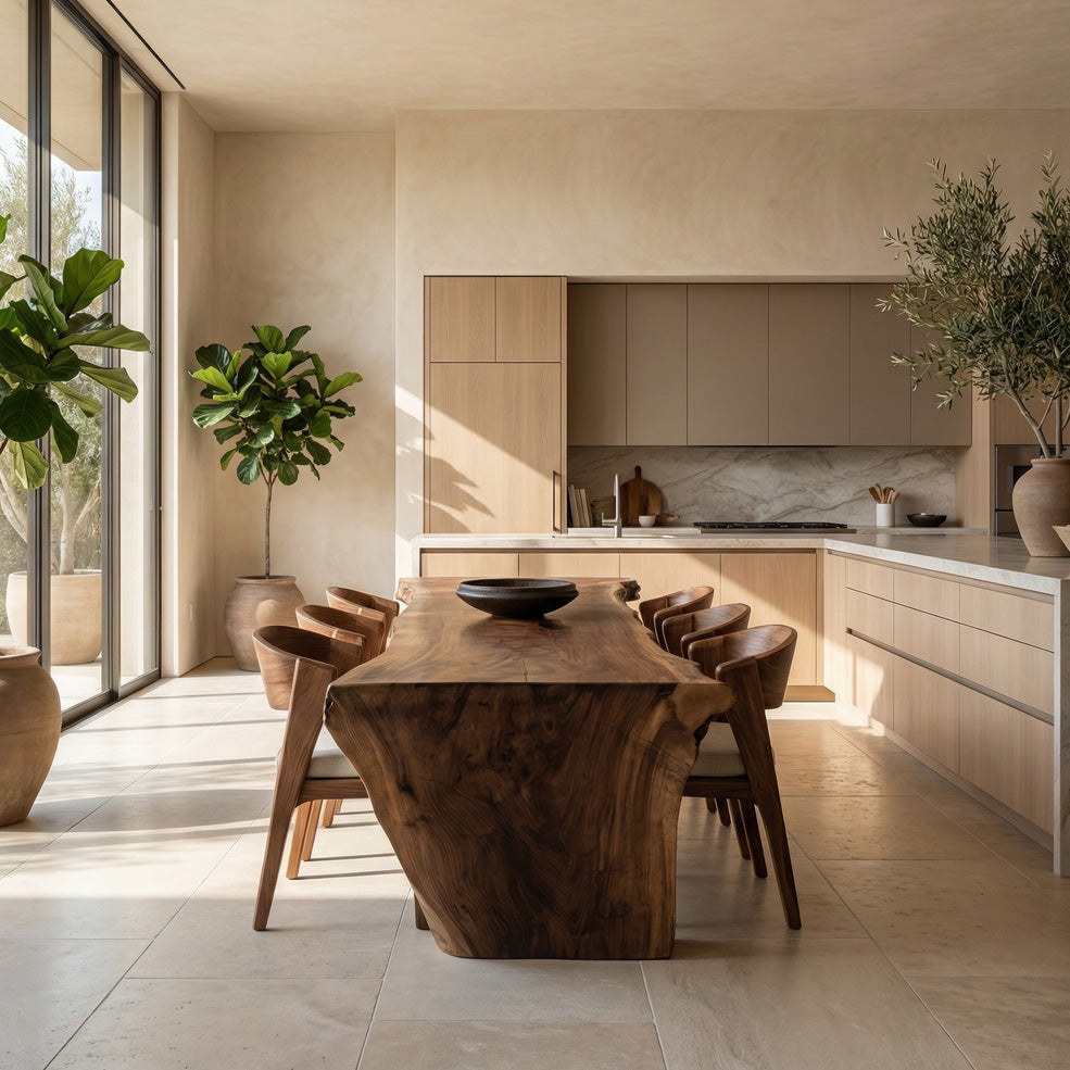 Organic Wabi Sabi Dining Table For Dining Room