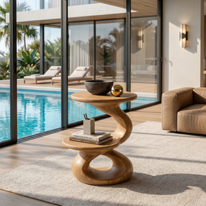 Minimalist Open Shelf Side Table Coastal Villa