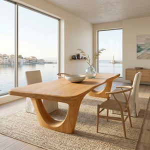 Contemporary Rectangular Sculpture Dining Table For Dining Room