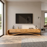 Organic Modern Cantilever TV Console For Living Room Decor