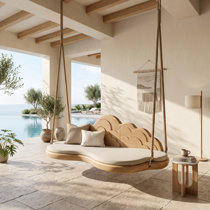 Minimalist Flowing Back Swing Bedroom Lounge Interior Space