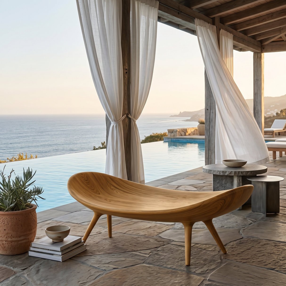 Sculptural Outdoor Bench For Garden Or Relaxed Spaces