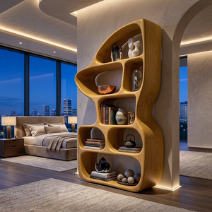 Organic Bookcase With Contemporary Sculptural Form For Living Room