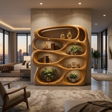 Sculptural Wooden Bookshelf Architecture Inspired Design For Modern Homes