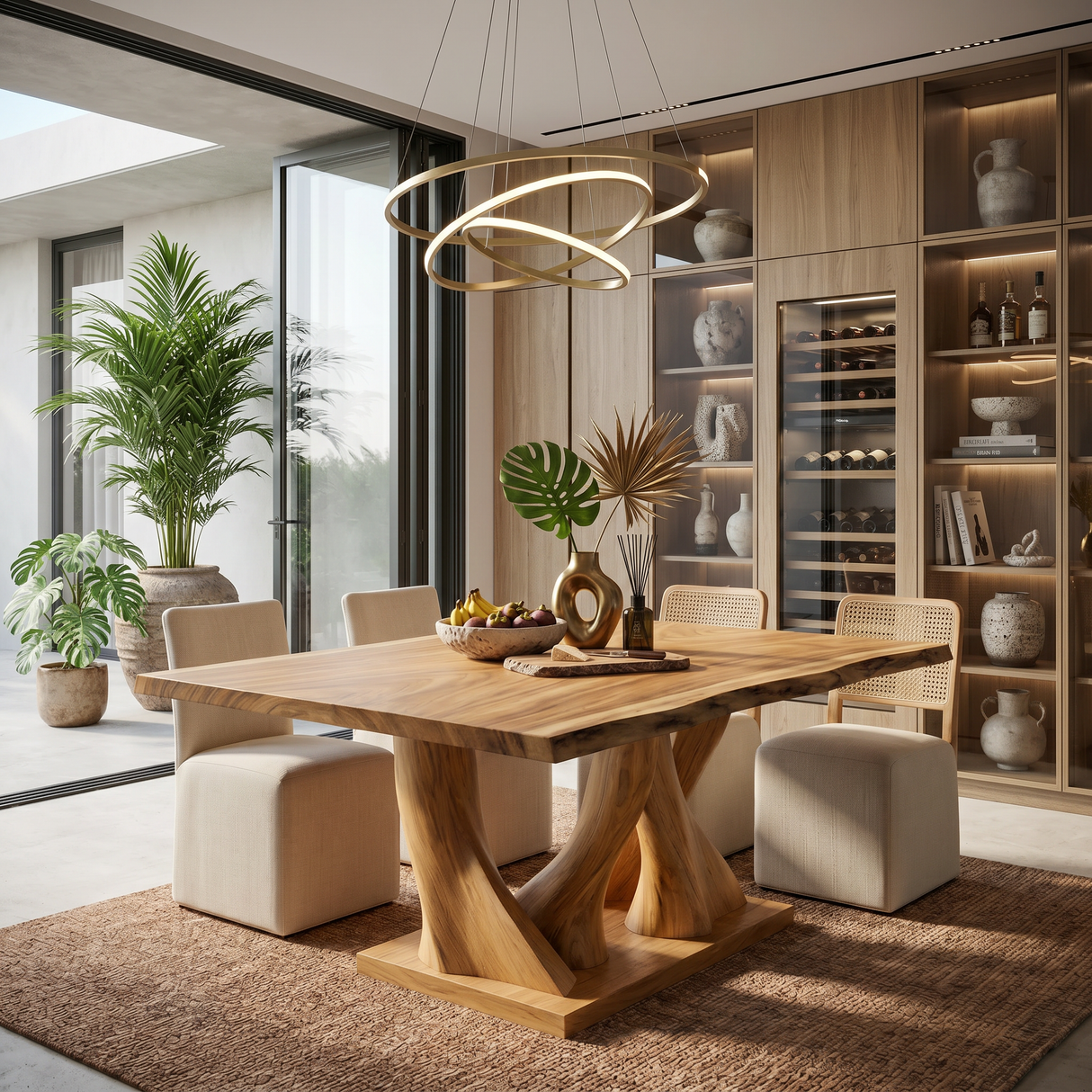 Modern Live Edge Kitchen Table For Garden Villa