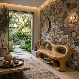 Organic Sculptural Bench For Luxury Entryway Decor