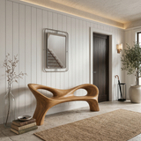 Organic Curved Hallway Bench For Contemporary Hallway Seating