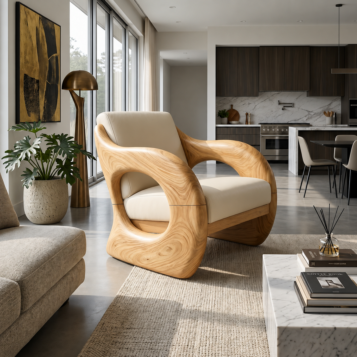 Futuristic Organic Lounge Chair for High-End Urban Residences