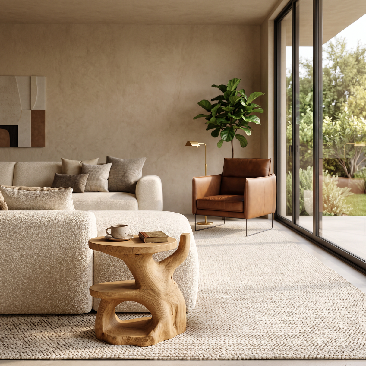 Elegant Side Table With Shelf Layered For Living Room