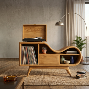 Organic Record Cabinet Undulating Design For Living Room
