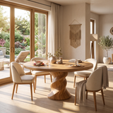 Organic Dining Table With Helix Base For Designer Dining Space