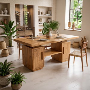 Modern Storage Dining Table For Garden Kitchen
