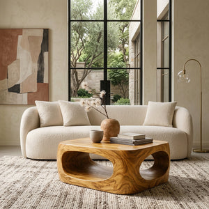 Artistic Carved Coffee Table For Living Room