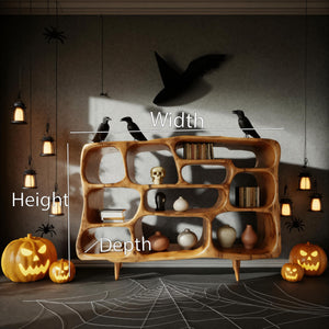 Rustic Halloween Artistic Wood Bookcase For Living Room Or Office