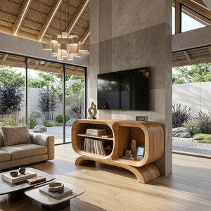 Scandinavian Floating TV Stand For Open Concept Interior