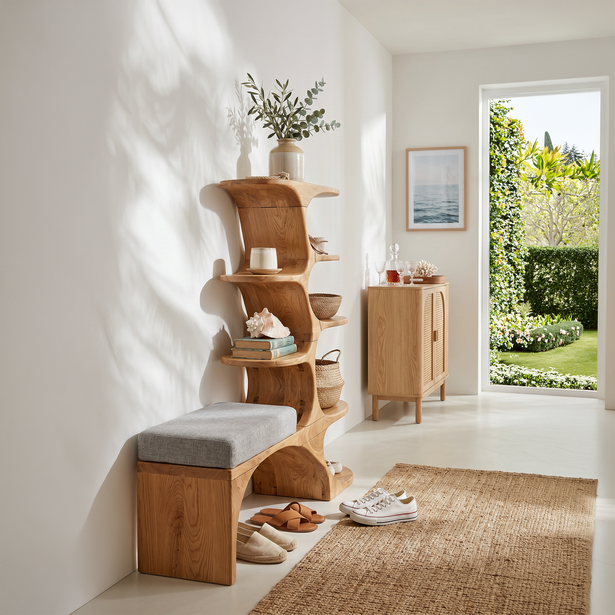 Minimalist Shoe Storage Shelf For Condo Entryway Storage Niche