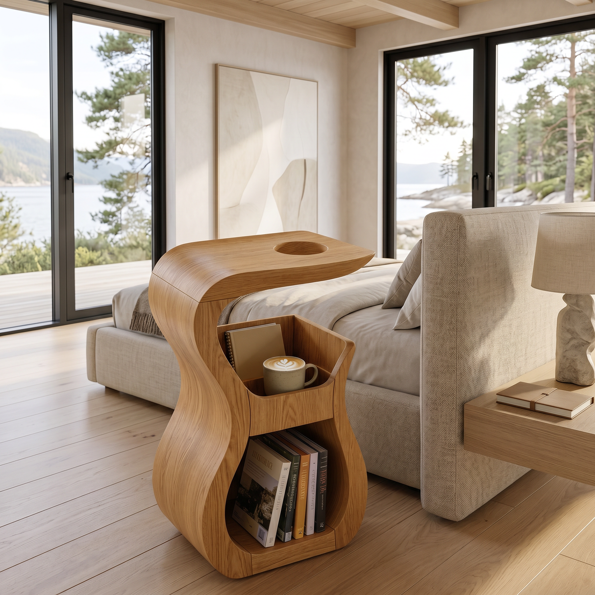 Contemporary Flowing Drink Table For Open Concept Interior