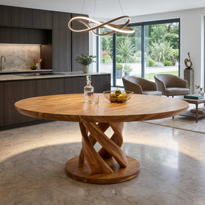 Tropical Round Gathering Table For Luxury Dining Room