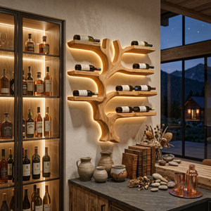 Modern Wall Mounted Branch Wine Holder For Kitchen