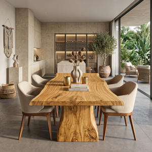 Handcrafted Live Edge Dining Table For Modern Kitchen