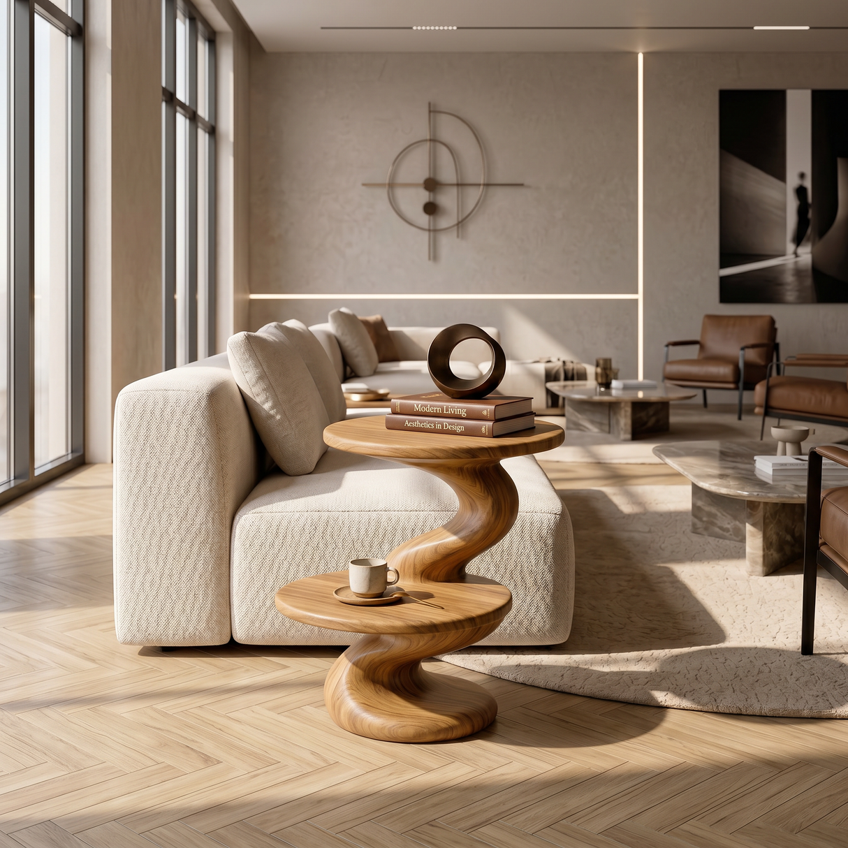 Contemporary Two Tier Side Table Modern Lounge