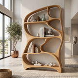 Organic Wall Bookcase For Contemporary Living Room