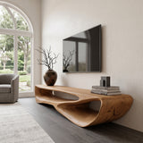 Minimal Curved  TV Console For Living Room