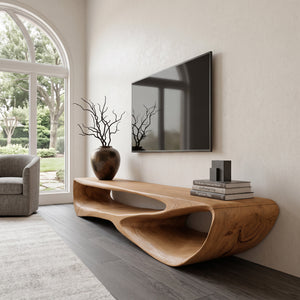 Minimal Curved  TV Console For Living Room