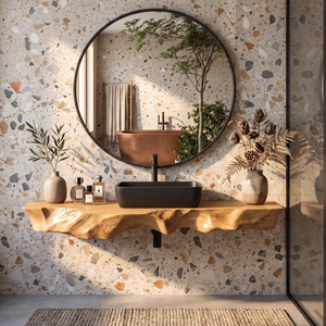 Farmhouse Solid Wood Vanity For Classic Bathroom