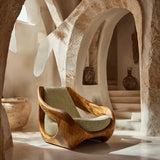 Sculptural Natural Wood Chair For Artistic Living Space