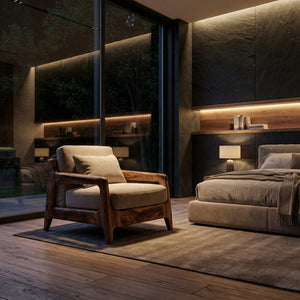 Modern Lounge Chair With Wide Seat For Living Room