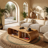 Farmhouse Wooden Live Edge Low Table For Entryway Design And Decor