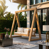Freestanding Wooden Garden Swing Luxury Outdoor Living