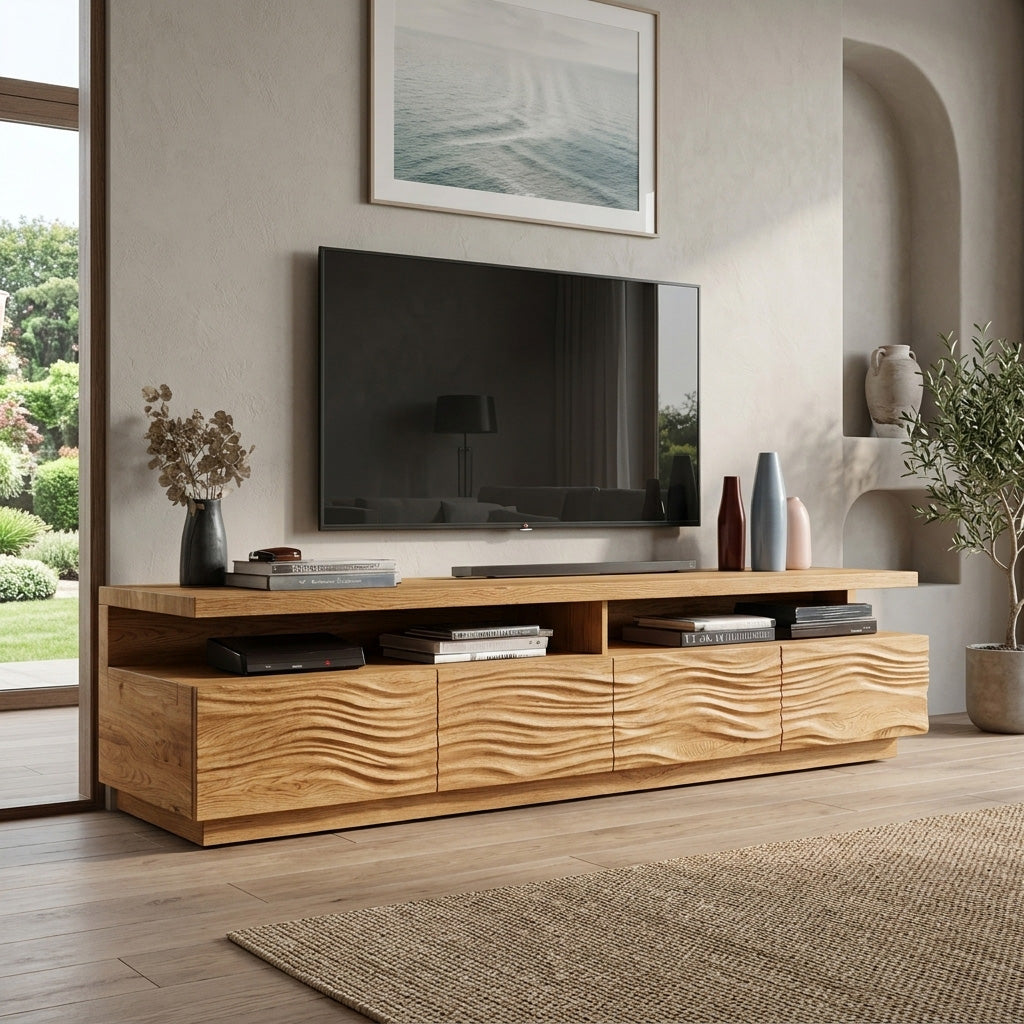 Modern TV Stand With Storage Cabinets For Living Room